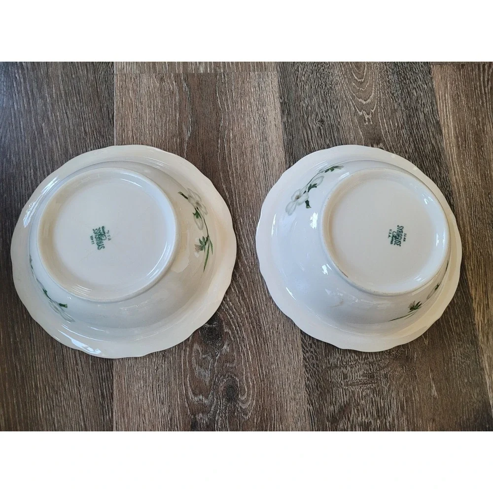 Vintage Syracuse China Bowls Apple Blossom Park Lane Mid-Century Modern Set of 2